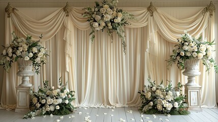 Elegant Floral Wedding Ceremony Backdrop