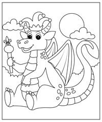 Dinosaur coloring page for kids and adults 
