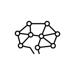 Artificial brain outline icons, minimalist vector illustration ,simple transparent graphic element .Isolated on white background