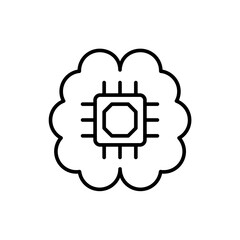 Brain system outline icons, minimalist vector illustration ,simple transparent graphic element .Isolated on white background