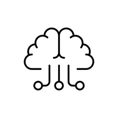 Artificial brain outline icons, minimalist vector illustration ,simple transparent graphic element .Isolated on white background