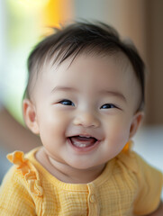 smiling afro baby, in the style of depth of field, soft-focus, in the style of joyful celebration of nature, macro zoom, in the style of high-key lighting, clean-lined, emotive faces