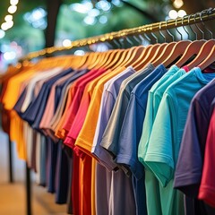 Obraz premium rack of colorful t-shirts