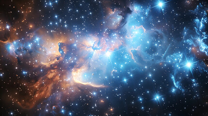 Star field and nebula in outer space