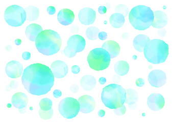 水彩　水玉　ミント　ブルー　水色　イメージ　背景