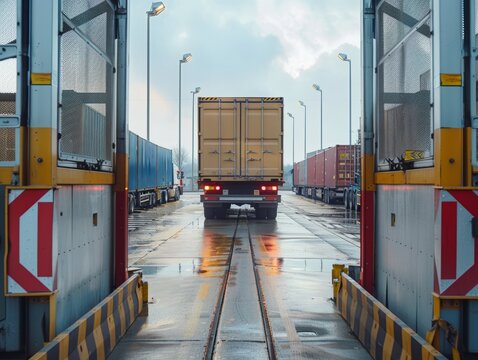 Truck Passing Through Custom