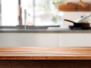 Tabletop kitchen with blurred background for your product