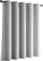 Minimalist light gray Curtains on Rod isolated on white