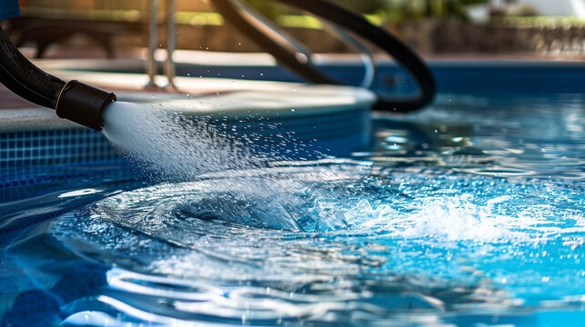 Filling the pool with water, changing the water and cleaning the pool. Pool maintenance service