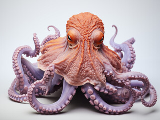 A Portrait of an octopus on an isolated background
