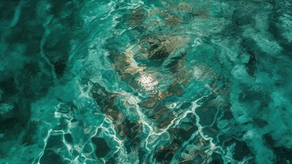 Stunning high-resolution photos of the clear turquoise water surface, showcasing the stunning beauty of the sea