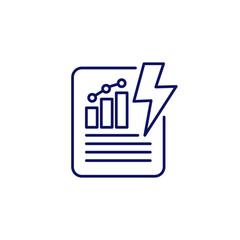 power consumption report line icon on white