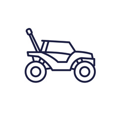 RC car icon on white, line vector © nexusby