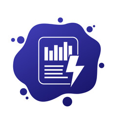 power consumption report icon, vector