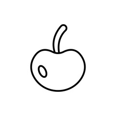 Cherry outline icons, minimalist vector illustration ,simple transparent graphic element .Isolated on white background