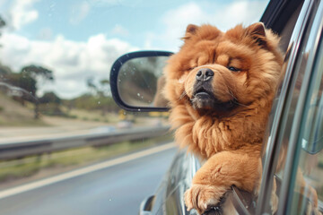 a dog sticking its head out of a car window