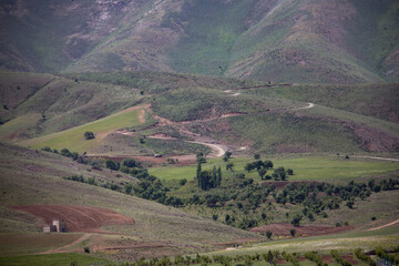 Obraz premium Beautiful landscapes and gardens around the city of Saqoz, Kurdistan province of Iran in May, IRAN