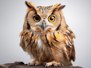 Fototapeta premium A Portrait of a owl on an isolated background