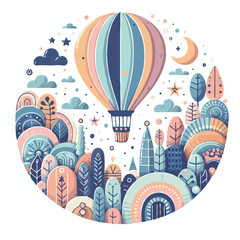 Air ballon vector on white background