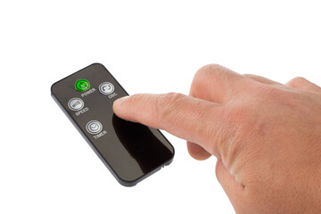 Finger Touching Air Conditioner Remote