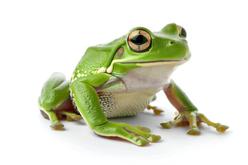 Obraz premium a frog with a big eye sitting on a white surface