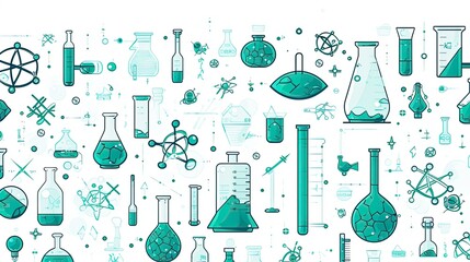 background with chemical glassware