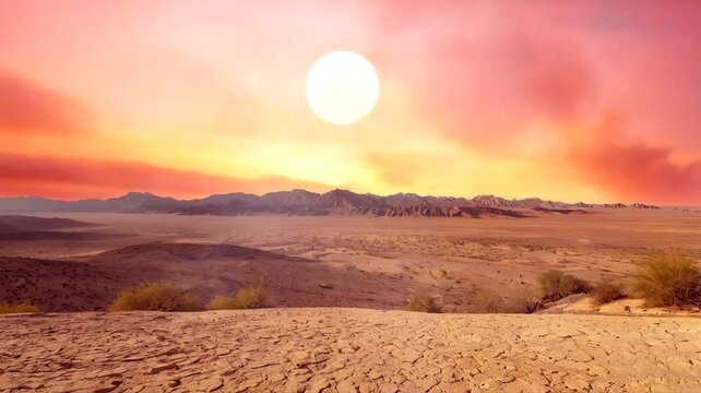 sunset in the desert