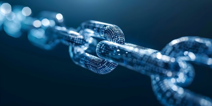 Blockchains global impact on supply chain industry shown by interconnected chain across continents. Concept Blockchain Technology, Supply Chain Management, Global Impact, Interconnected Chains - Powered by Adobe