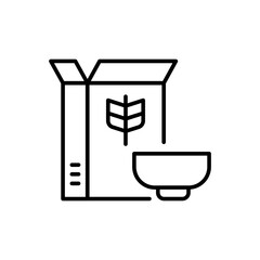 Wheat cereal outline icons, minimalist vector illustration ,simple transparent graphic element .Isolated on white background