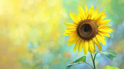 Obraz premium Single Sunflower with a Bokeh Background