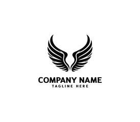 Wings logo vector illustration. Wings logo design. Modern angel wings. Shallotte of angle wings