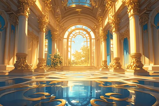 Beautiful palace castle on background