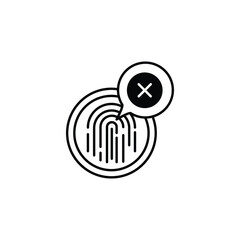 Fingerprint Delete icon design with white background stock illustration