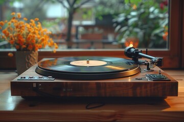 Obraz premium old gramophone playing music