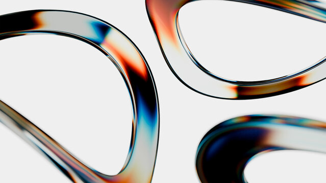 Glass abstract geometry 3D. 3D illustration render.
