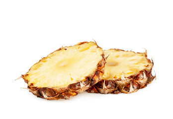 Pineapple slices isolated on a white background