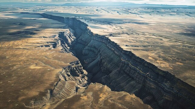 criss-cross fault line on the earth 
