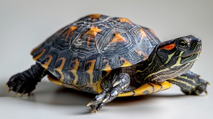 Fototapeta premium A close-up shot of a turtle with a patterned shell