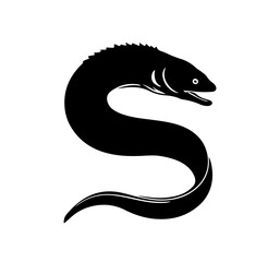 Naklejka premium Eel silhouette vector illustration isolated on a white background 