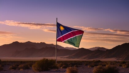 The flag of Namibia