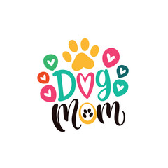 Vector design with dog mom text