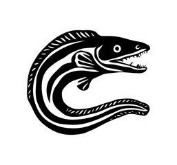 Eel silhouette vector illustration isolated on a white background 