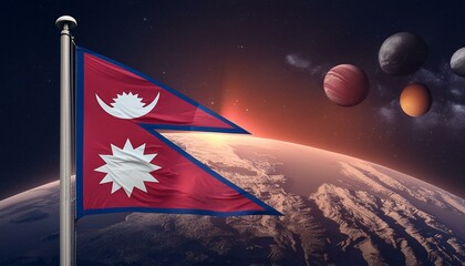 The flag of Nepal