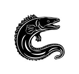 Eel silhouette vector illustration isolated on a white background 