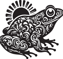 Frog design silhouette vector art work EPS file Generator AI