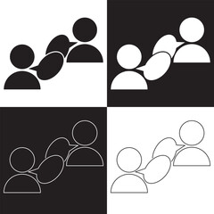 Discussion, dispute icon. Line, glyph and filled version, Forum chat outline and filled vector sign. Symbol, logo illustration. Different style icons set. isolated on white and black background.