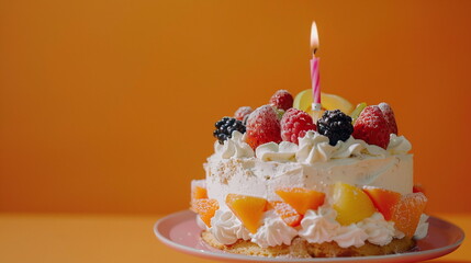 birthday cake with candles