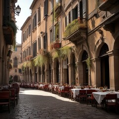 A narrow street in Italy