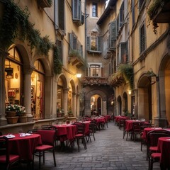 A narrow street in Italy
