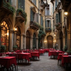 A narrow street in Italy